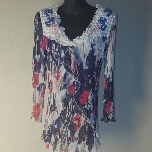 Floral Ruffled Women's Top